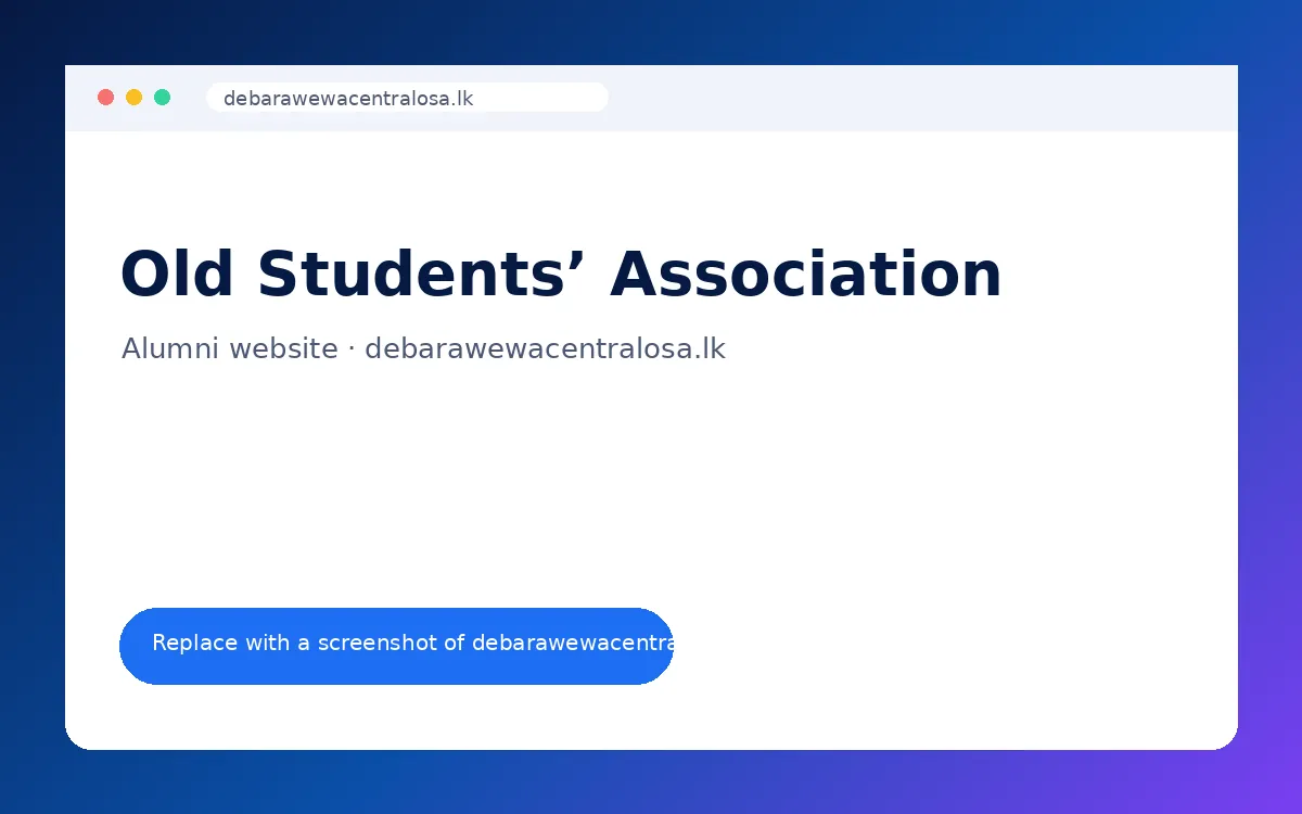 Debarawewa Central College Old Students' Association website